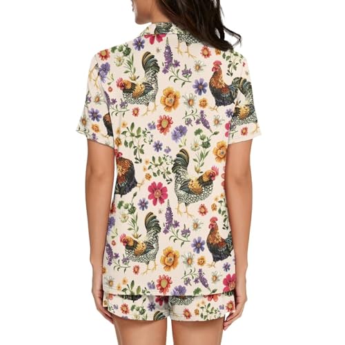 Image of Women's Short Sleeve Sleepwear Pajamas Nightwear with Pockets | skin-friendly breathable material resists pilling fading and deformation after repeated washing