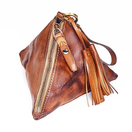 1PCS Genuine leather - Retro Medieval - Cowhide Purse Coin Purse Coin Pouch Coin Holder Change Purse for Women & Men Wristlet Wallets for Women Keychain Wallet Mini Wallet (Brown)