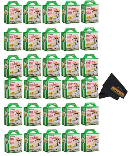 Fujifilm Instax Mini Instant Camera Film for Mini Instant Cameras - Capture Memories Anytime, Anywhere with Sunshine Photo Microfiber Cleaning Cloth... (30 Pack (600 Sheets Total))