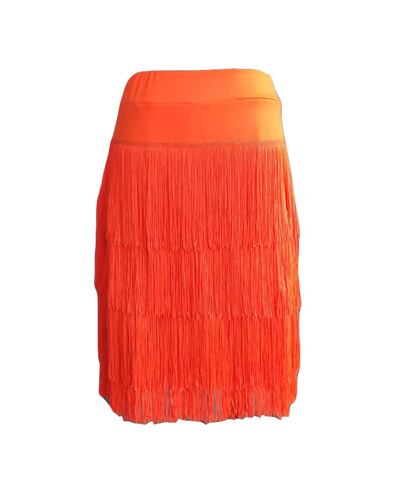 Falda de Tango Salsa Latina Baile con Flecos Irregular Cuatro Capas Minifalda Flamenca Festival Rumba con Pantalón Corto