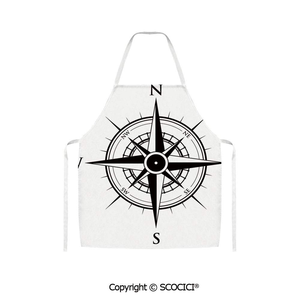 SCOCICI Apron Primitive Navigation Technology on The Sea Discovery of The World Travel Voyage Unisex Kitchen Apron for Cooking Baking Crafting Cleaning Painting Gardening & BBQ