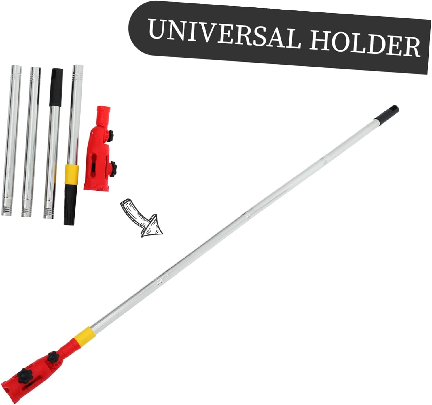 Multi Angle Paint Brush Tool with Clamp Telescopic Rod for Easy Installation High Ceilings Corners Edges Versatile Roller Compatibility Rotating Holder