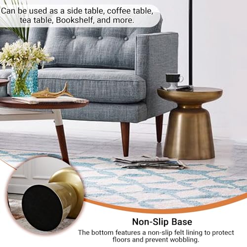 Table basse décoration d'intérieur ronde et polyvalente crème - 7