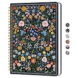 ZOTIA Lined Spiral Journal for Women, A5 Hardcover Pretty Notebook for Work & Note Taking, Aesthetic Cute Journal for Writing, 140 Pages, 6'x8', Garden of Whimsy