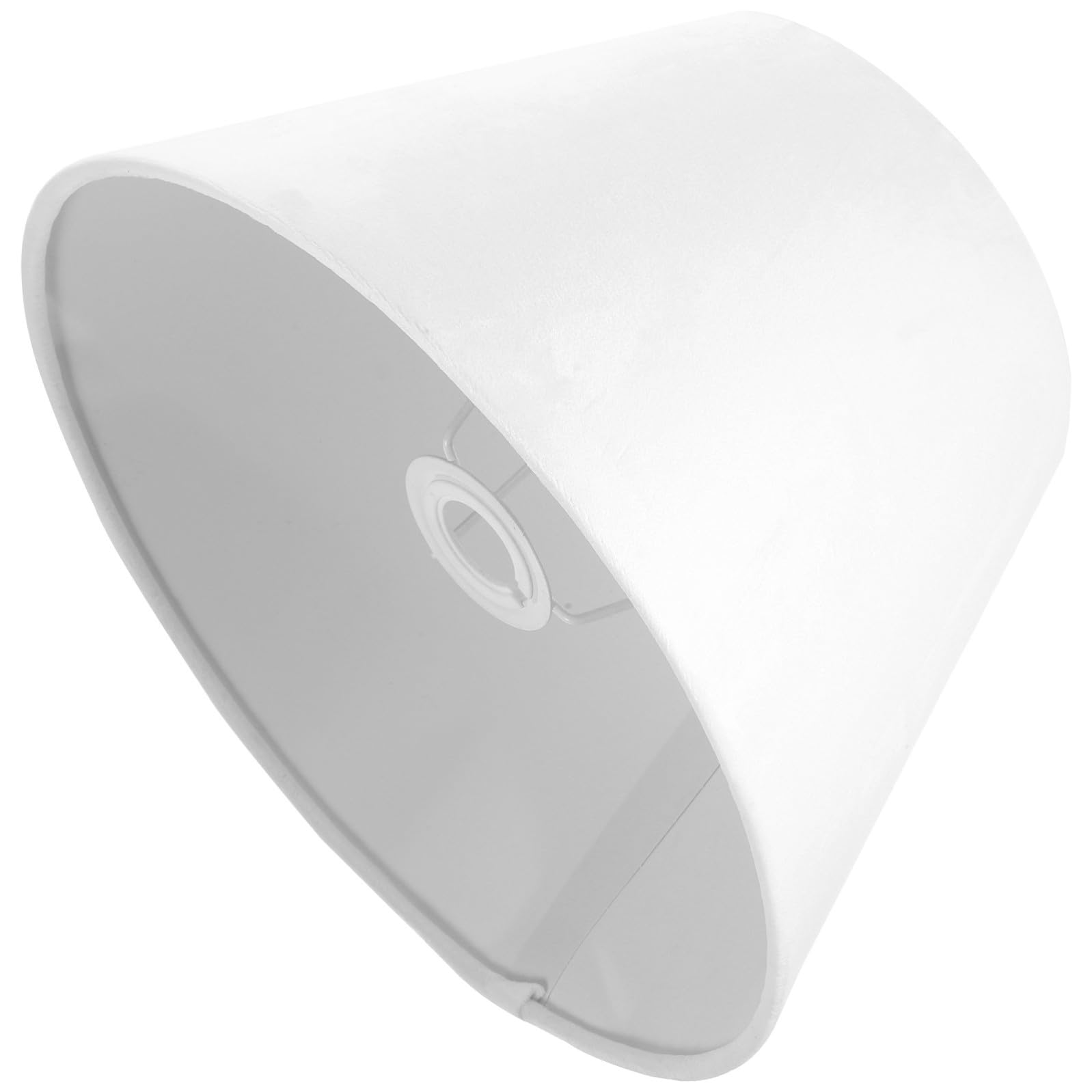 Housoutil Paralume Lampada da Tavolo Bianco e Metallo per Camera da Letto e Soggiorno, Stile Europeo Delicato, Compatibile Attacchi E14 e E27