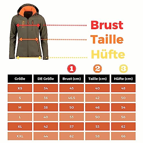 Outdoor-Jacken Damen Softshelljacke Storm Explorer in Olive Grün