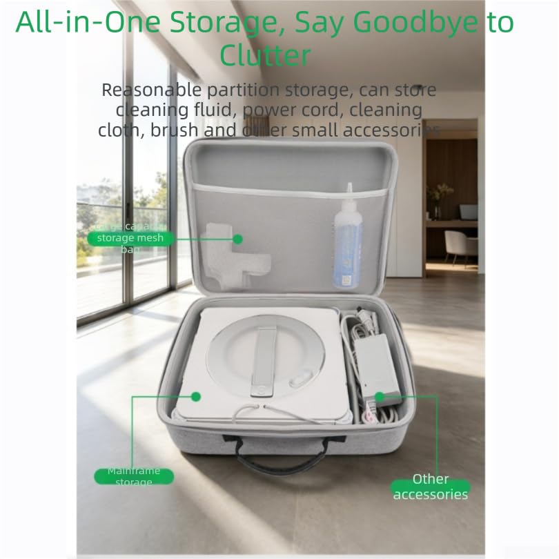 Funda rígida de transporte de EVA para aspiradora robot Ecovacs W2S Plus, caja de almacenamiento a prueba de golpes con organizador para accesorios, carcasa protectora de viaje