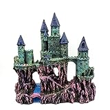 Miracliy Castle Aquarium Decoration for Fish Tank, Large Resin Castle Decor for Fish Hideaway