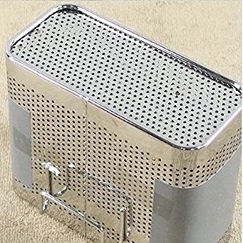 Cook Mate Kitchen Utensils Chopsticks Holder Stainless Steel Perforated Drying Rack Basket With Hooks 2 Divided Compartments Large #TOP4
