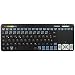 Produktbild Thomson Funk-Tastatur für Samsung Smart-TV mit 4in1 Universal-Fernbedienung (für TV/STB/Audio/PC, inkl. Touchpad-Maus, QWERTZ, beleuchtet, Multimedia-Tasten, lernfähig, wireless, 2,4GHz) schwarz