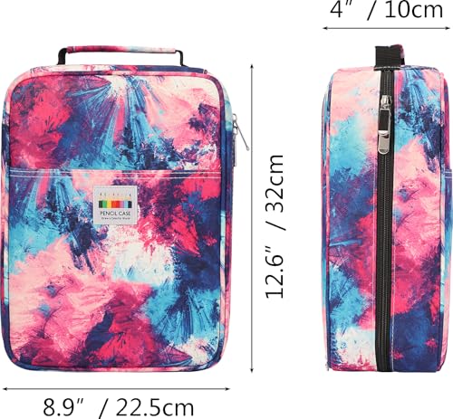 Image of JAKAGO 274 Slots Colored Pencil Case Large Capacity Pen Holder for Artist Painter Zipper Organizer Bag for Marker Highlighter Storage Case for Office Sketch Travel Supplies(Fireworks)
