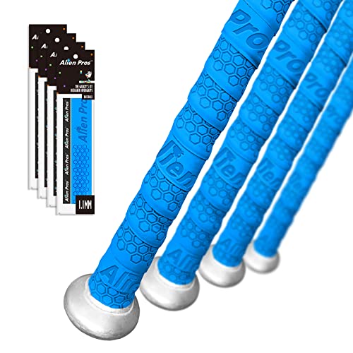 Image of Alien Pros Bat Grip Tape for Baseball (4 Grips) - 1.1 mm Precut and Pro Feel Bat Tape - Replacement for Old Baseball bat Grip - Wrap Your Bat for an Epic Home Run (4 Grips, Blue)