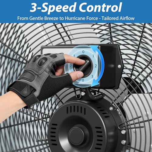 Image of LifePlus 36 inch Industrial Drum Fan, 600W High Velocity 3-Speed Heavy Duty Metal Air Circulator with 360 Tilt, Casters Handle for Warehouse Factory workshops Patios Garage 21800 CFM