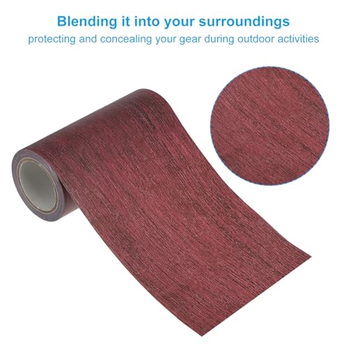 Image of PATIKIL Wood Grain Repair Tape 4 inch x15ft,2 Pcs Self Adhesive Realistic Textured Repair Tape Patch for Floor Door Table Cabinets Desk,Dark Chestnut Mahogany