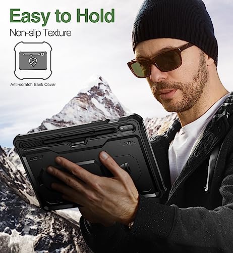 Dexnor for Samsung Galaxy Tab S7/S8 Case, [Built in Screen Protector and Kickstand] Heavy Duty Military Grade Protection Shockproof Protective Cover - Black - Image 5