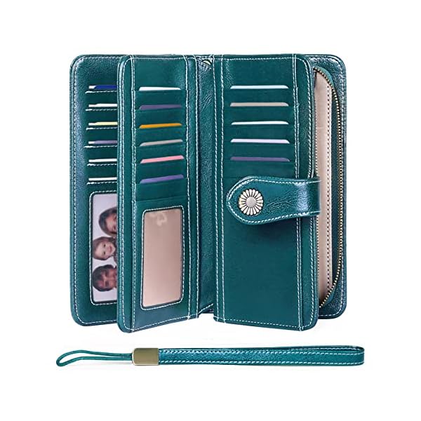 FALAN MULE Women's Wallet Genuine Leather RFID Blocking Large Capacity Trifold Ladies Wallet