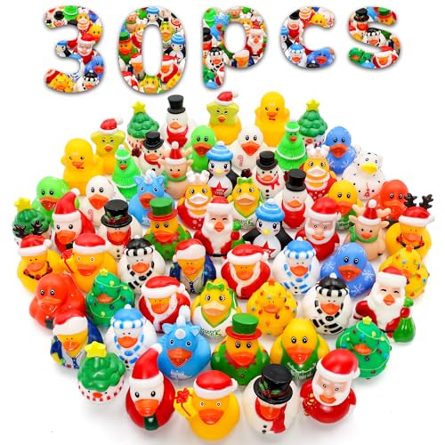 Diteryy Christmas Rubber Ducks Jeep Ducks for Ducking Kids Baby Bath Toys