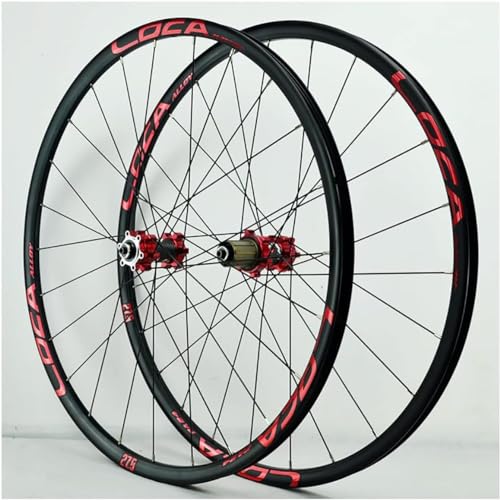 NBTRXWAFR Juego De Ruedas para Bicicleta De Carretera 700C Freno De Disco Ruedas para Bicicleta De Carretera De Aleación De Aluminio Soporta 8/9/10/11/12 Marchas con Cierre Rápido 24 Agujeros,Rojo