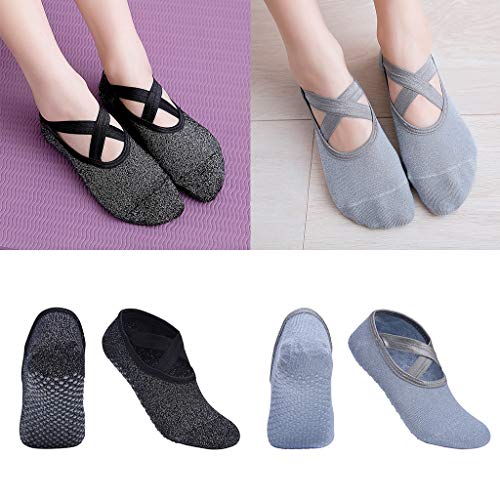Meias femininas para ioga menolana antiderrapantes meias Barre Pilates Home Sock com alça antiderrap