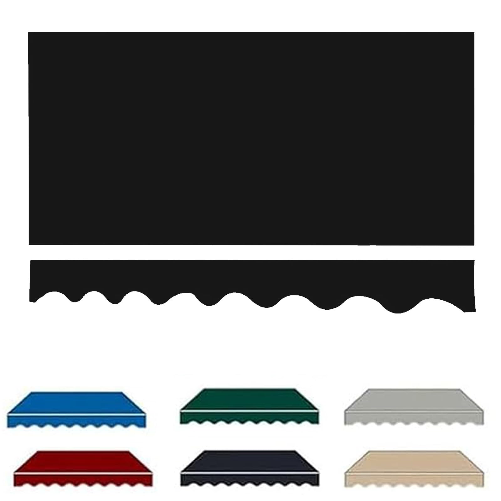 ROFBIHG Retractable Patio Awning Fabric Replacement, Sun Shade Shelter Replacement Fabric Top Cover, Manual Sun Shade Shelter Canvas with Valance 280g Ployester Canopy Cloth(Black,3x2.5m (10x8.2ft))