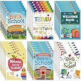 Dunzoom 30 Pcs Back to School Gifts for Students Mini Notebooks for Kids First Day of Schools Student Gifts Small Notepads Journal in Bulk Classroom Exchange Party Favor Supplies(School)