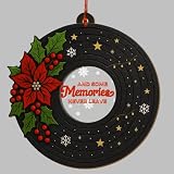 Vinyl Record Ornament, Vinyl Record Christmas Ornaments 2025, Wood and Acrylic Christmas Ornaments for Christmas Tree Decorations, Nostalgic Record for Music Lovers