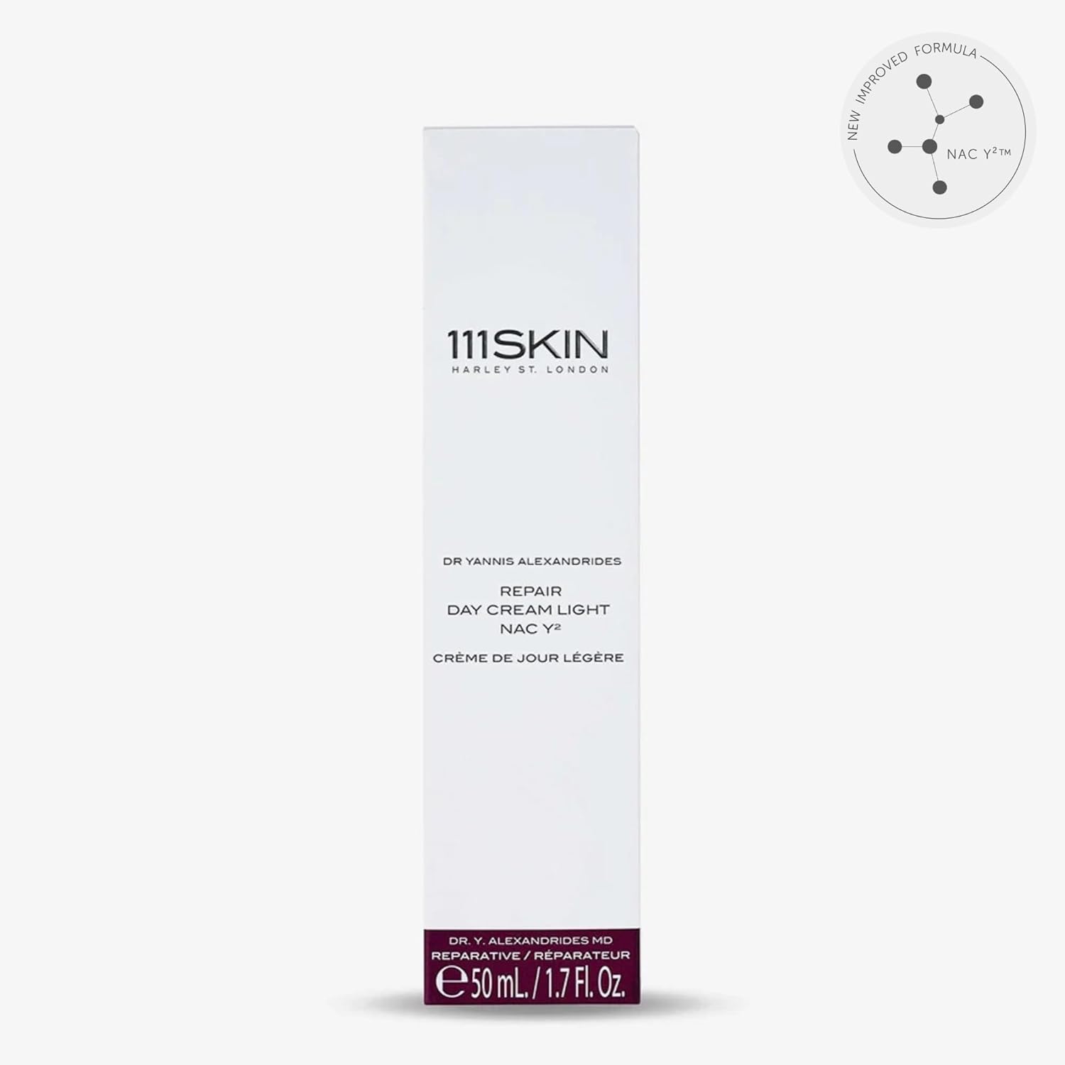 111SKIN Repair Day Cream Light NAC Y2, Reinforces Skin Barrier, Fights Free Radicals, Combats Early Signs of Aging, 1.69 fl oz