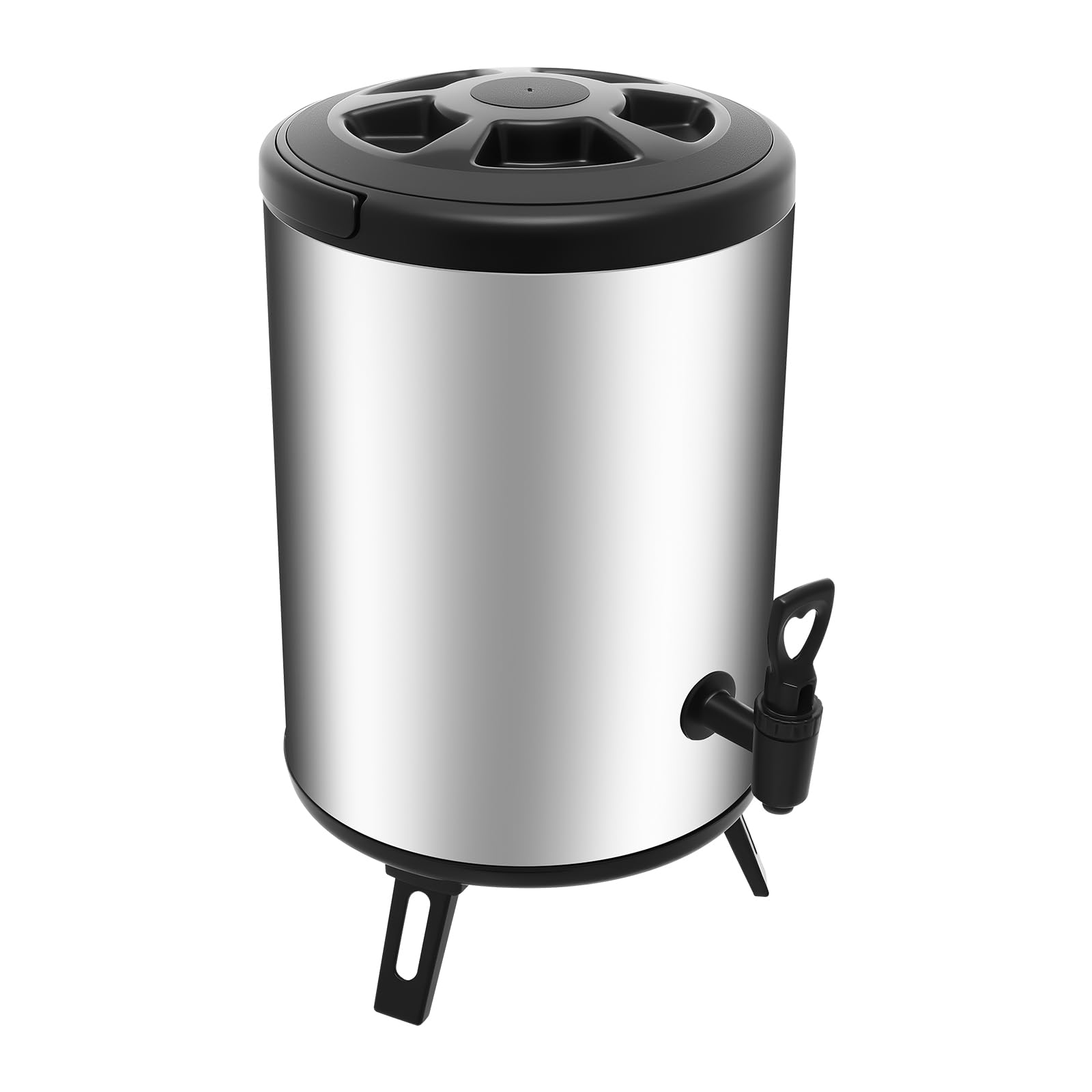 Dispensador de bebidas frías y calientes de acero inoxidable, 4,5 L, gran dispensador de bebidas con grifo, termo, bomba, cafetera térmica, para café, leche fría, agua, zumo, bebida de fiesta