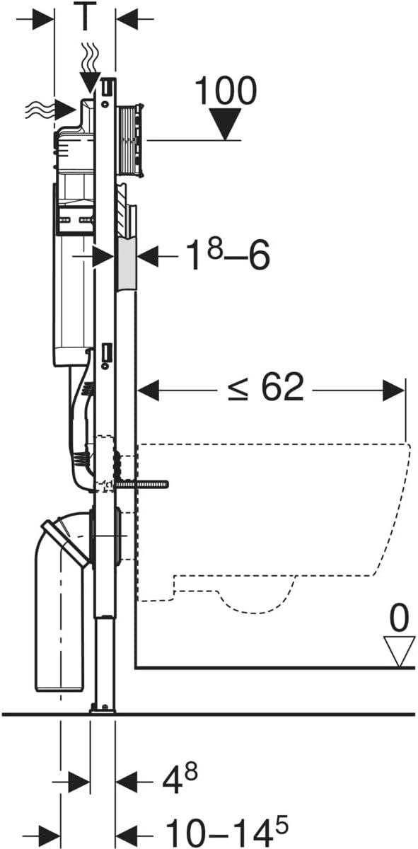 Geberit Duofix 111.374.00.5聽Mounting Bracket with Sigma Cistern UP320) 12聽cm Height 112聽cm