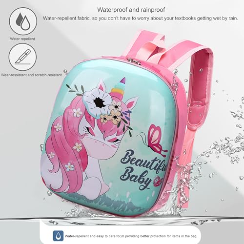 Image of BabyMoon Eggshell Multipurpose Kids Backpack | Children's School Bag for Boys & Girl's | Kids Travel Backpack | Unicorn Blue