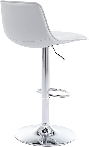 Miniatura 7 de Brage Living Taburete de bar ajustable moderno taburete de bar giratorio de piel sintética con respaldo silla de bar curvada sin brazos para cocina