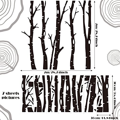 Shimeyao 7 hojas adhesivas árbol familiar bosque miniatura 2