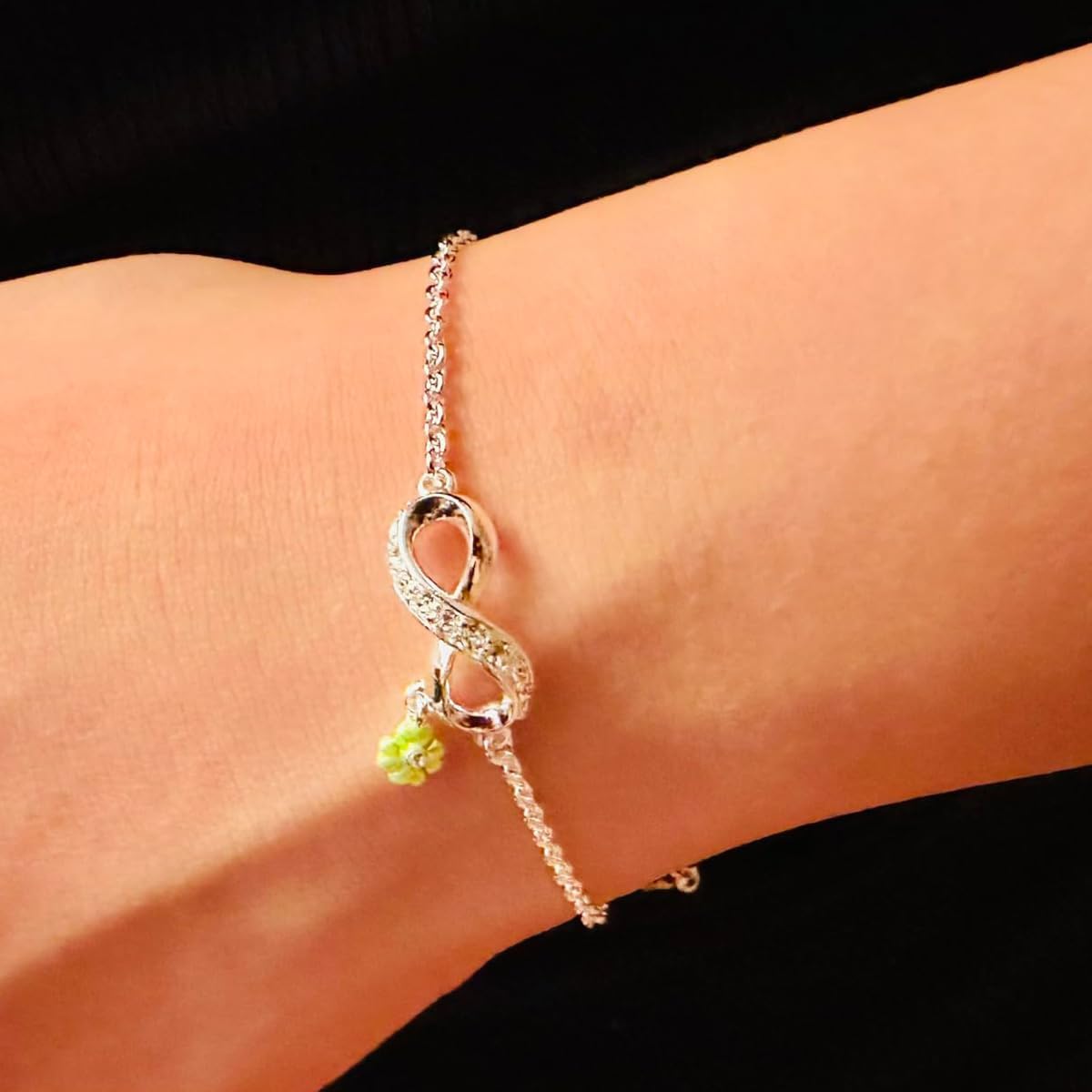 Infinity Lucky Clover Bracelet for Women - Handmade Adjustable 925 Silver Plated Enamel Jewelry, Christmas Birthday Back to School Gift for Daughter Mom Wife Sister Graduation Gift - Image 9