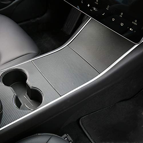 Tesla Model 3 Model Y Center Console Leather Wrap Kit Carbon Fiber Leather Sticker for Tesla Model 3 Model Y Console Protector Accessories