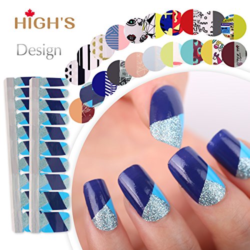 HIGH'S 20 pcs Nail Wraps Decals Art Transfer Sticker Collection Manicure DIY Fullnail Polish Patch Strips for Wedding, Party, Shopping, Travelling (Grand piano)