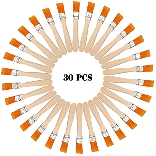 Borstelset Platte Borstel 30 Stuks Professionele Kwast Houten Handvat Platte Acryl Borstel Flat Brush Paintbrush Olieverf Borstel Penseelset voor Kunst Schilderen Werk Schilderen Muurverf Vernissen - Afbeelding 3