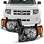 AKKON - Fits 2008 09 10 11 12 Ford Escape [OE Style] Black Headlights Driver+Passenger Pair Headlamp w/Amber Turn Signal