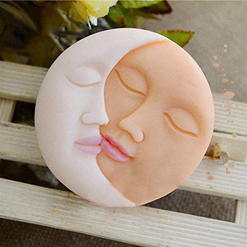 Moldfun Sun And Moon Face Soap Mold Silicone Mold For Handmade Bath Bomb, Lotion Bar, Polymer Clay, Wax, Crayon #TOP4