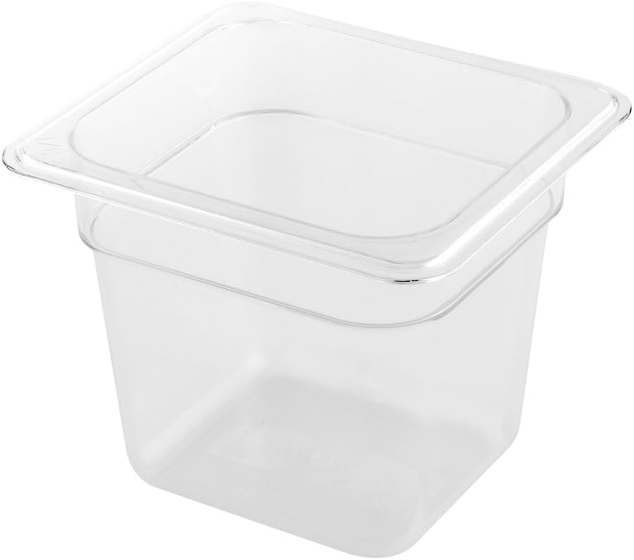 Restaurantware-6 Inch Deep Food Pans, 10 1/6 Size Commercial Food Storage Container - Freezable, Break-Resistant, Clear Plastic Cold Pans, Dishwashable, For Kitchens, Restaurants, Or Cafeterias