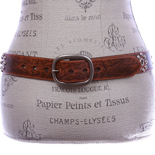 Nail Head Riveted Studs with Grommets Oval Vintage Leather Casual Belt3