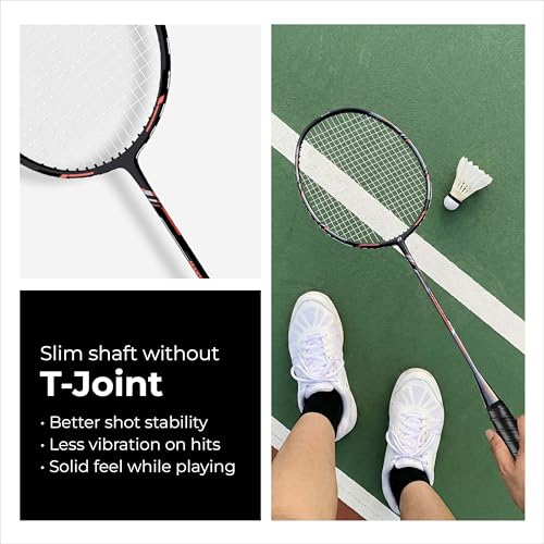 Image of Lifelong Badminton Racket Set of 2 with Shuttlecock & Badminton Bag | Aluminium Frame, Fiberglass Shaft Badminton Racquet, Jointless Design | Beginner Badminton Racket Combo for Family