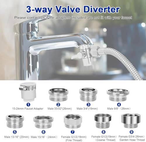 Cabezal de ducha para grifo de bañera con manguera de 79" para baño y jardín | Kit de extensión de ducha de mano con 6 modos de alta presión y manguera extraíble miniatura 6