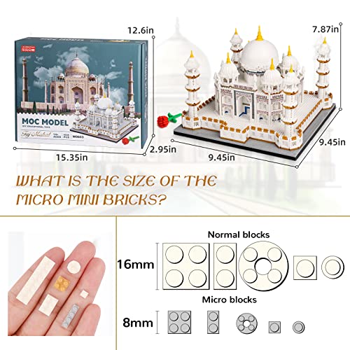 Qlt Micro Mini Blocks Taj Mahal Architecture Building Toy Display Famous Architecture Model Kit For Adults And Kids Christmas Birthday Gift (4036 ​Pieces) #TOP1