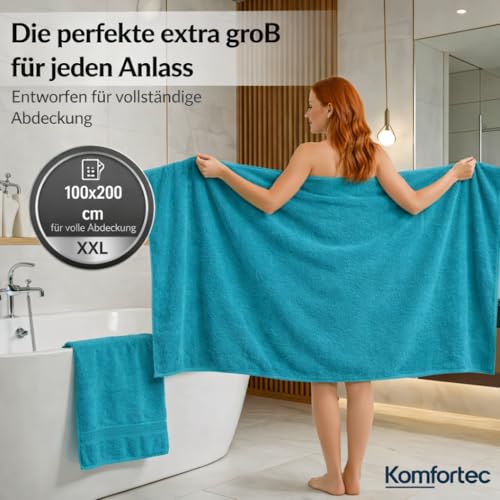 Komfortec Badetuch 100x200 cm aus 100% Baumwolle – Ansicht 2