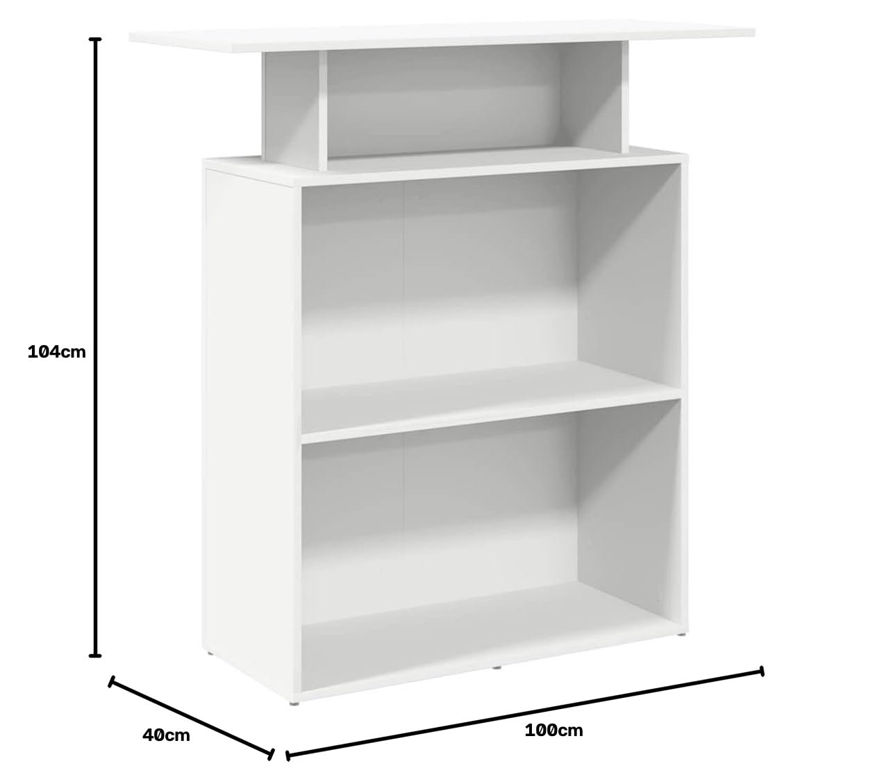 Refined Empfangstheke Salon Kassentheke Empfangstisch Büro Weiß 100 x 40 x 104 cm Holzwerkstoff