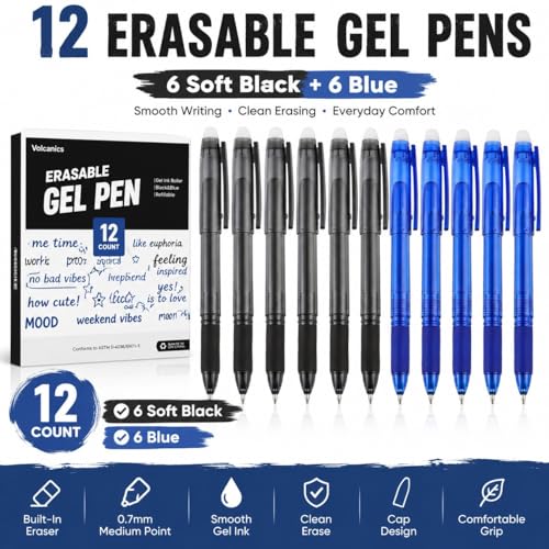 Bolígrafos de Gel Borrables Volcanics, Punta 0.7 mm, Pack x12 miniatura 5