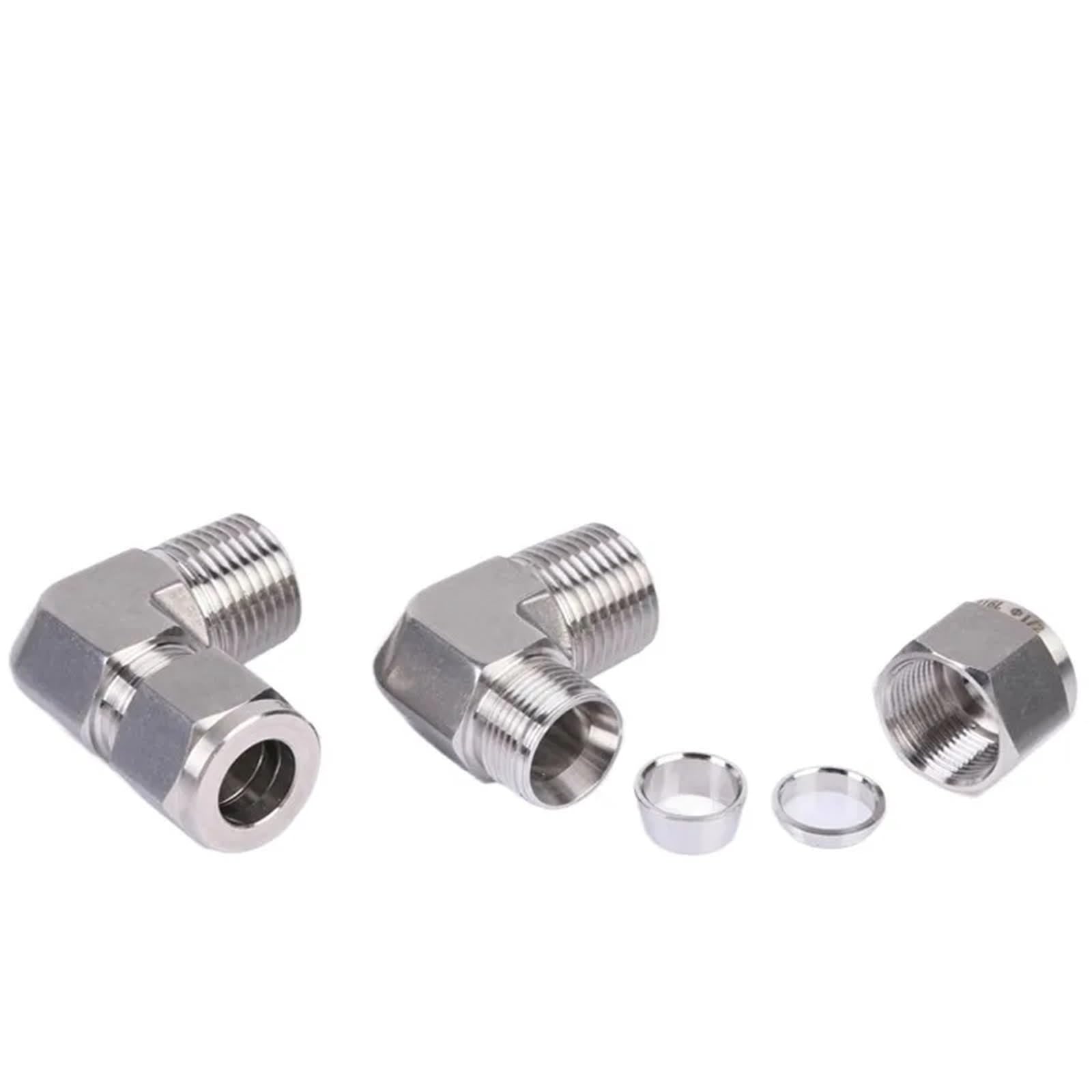 Winkelstück 1/4" BSPT männlich 2-25mm Rohr Kompression Union 316L Edelstahl Rohrverschraubung Anschluss UNF Mutter 1 Stücke(5mm)