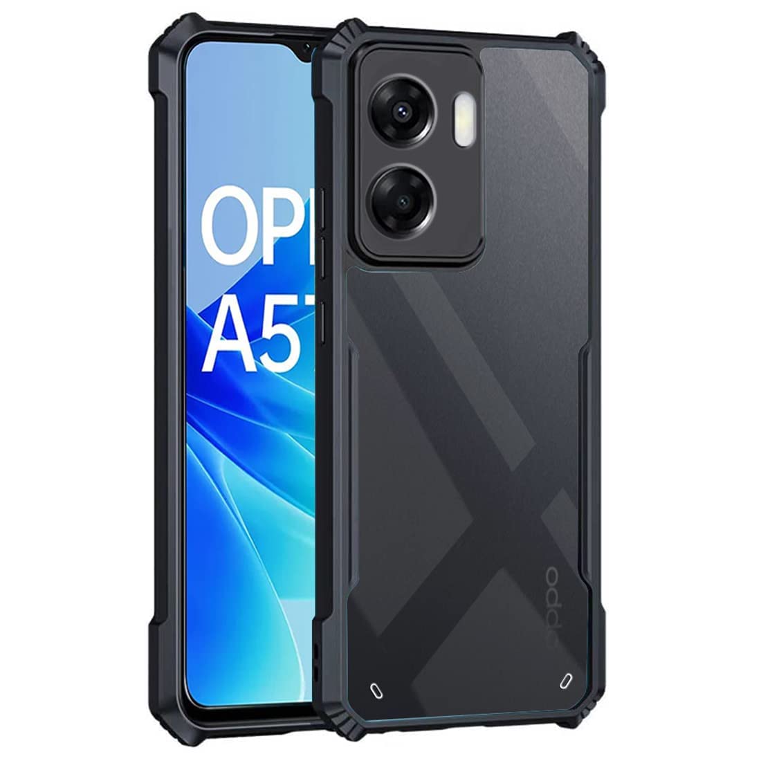 Fashionury TPU+Plastic Crystal Clear Back Cover Case for Oppo A57 4G 2022 | 360 Degree Protection | Shock Proof Design | Transparent Back Cover Case for Oppo A57 4G 2022 (Black Bumper) (B0BNBT7CZZ) Amazon Price History, Amazon Price Tracker