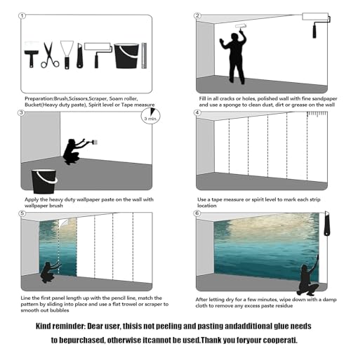 Papier peint lac abstrait et décoration murale grand format vert 280 x 200 cm - 8