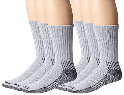 Dickies Men's Heavyweight Cushion with Ankle and Arch Compression Work Crew Socks, Grey, Men 6-12, 2 Pack (6 Pair)